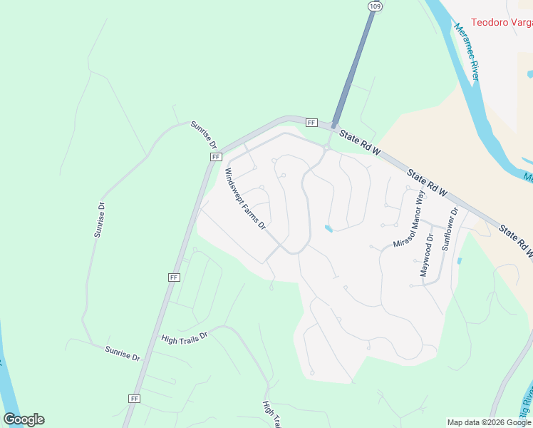 map of restaurants, bars, coffee shops, grocery stores, and more near 2248 Windswept Farms Drive in Eureka