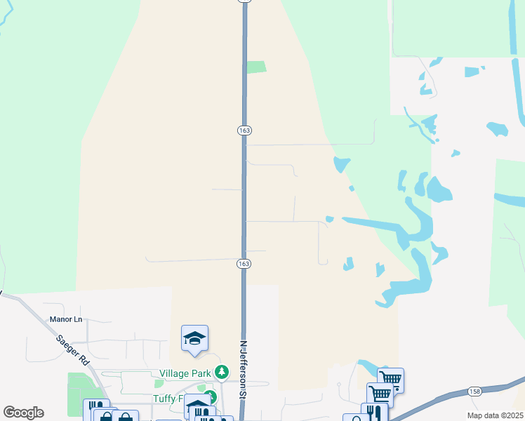 map of restaurants, bars, coffee shops, grocery stores, and more near 6904 Illinois 163 in Millstadt