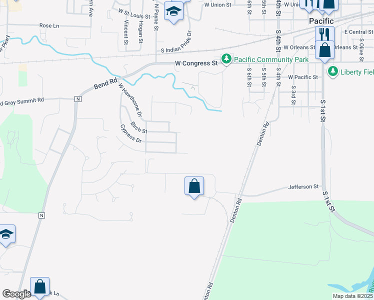 map of restaurants, bars, coffee shops, grocery stores, and more near 1287 Peach Tree Lane in Pacific