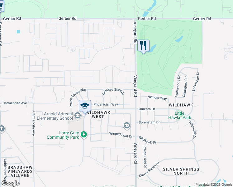 map of restaurants, bars, coffee shops, grocery stores, and more near 7831 Lahontan Court in Sacramento