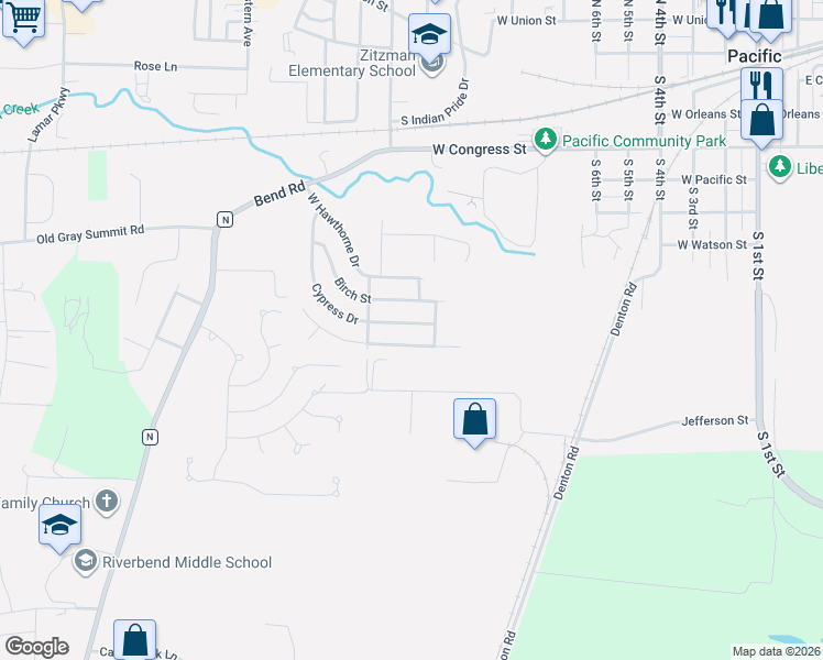 map of restaurants, bars, coffee shops, grocery stores, and more near 1306 Cypress Drive in Pacific