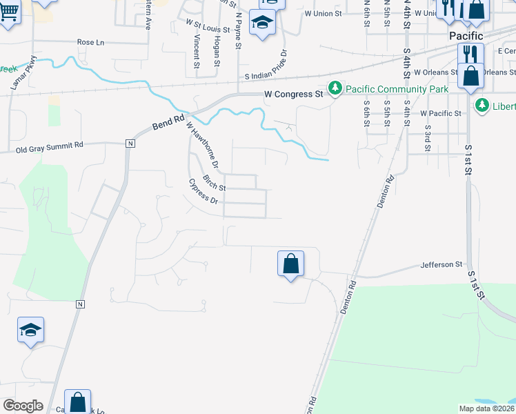 map of restaurants, bars, coffee shops, grocery stores, and more near 1306 Cypress Drive in Pacific