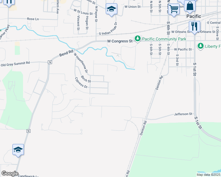 map of restaurants, bars, coffee shops, grocery stores, and more near 1287 Peach Tree Lane in Pacific