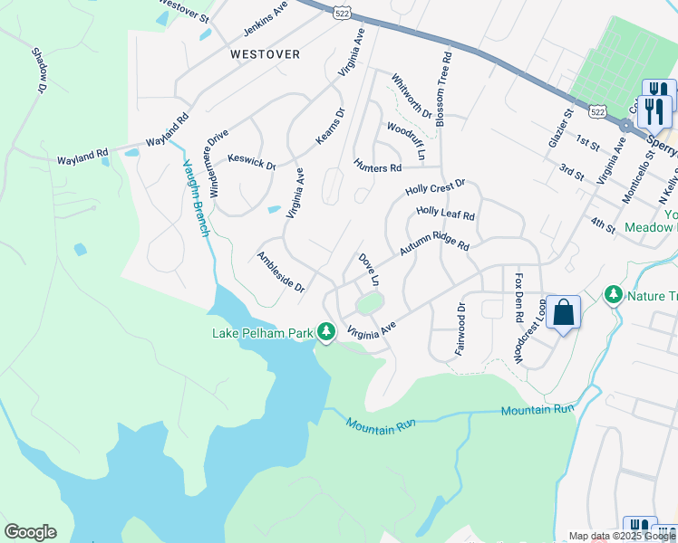 map of restaurants, bars, coffee shops, grocery stores, and more near 916 Persimmon Place in Culpeper
