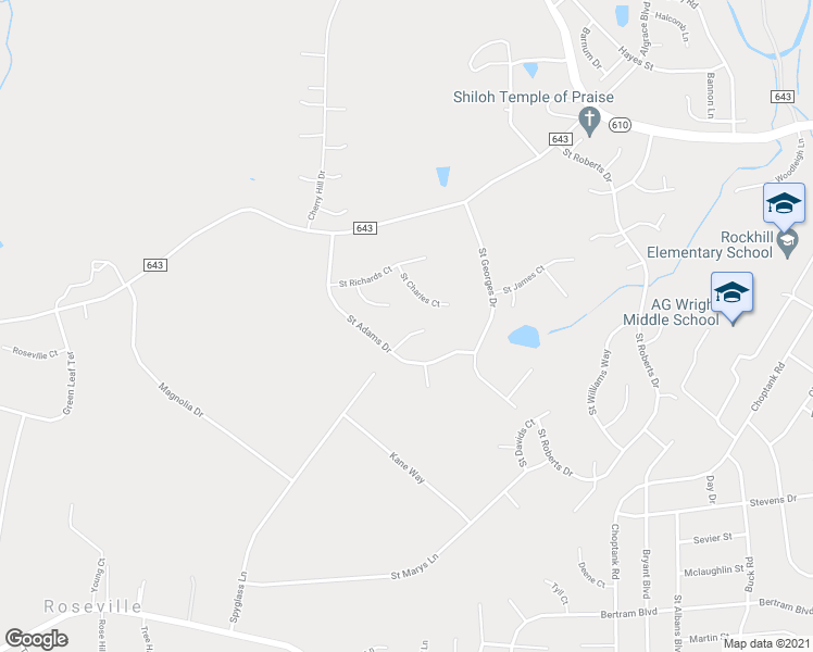 map of restaurants, bars, coffee shops, grocery stores, and more near 7 Saint Stephens Court in Stafford