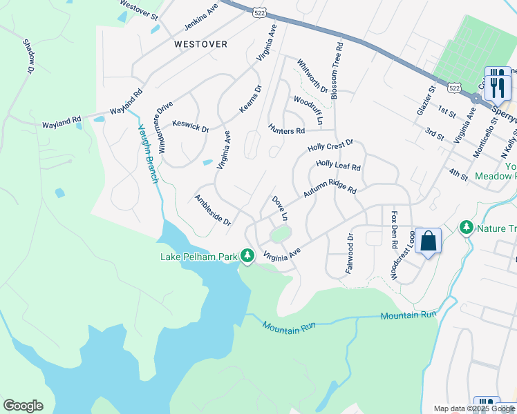 map of restaurants, bars, coffee shops, grocery stores, and more near 908 Persimmon Place in Culpeper