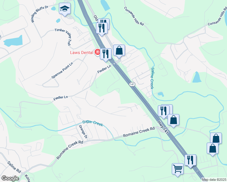 map of restaurants, bars, coffee shops, grocery stores, and more near 411 Sunset View Drive in Fenton