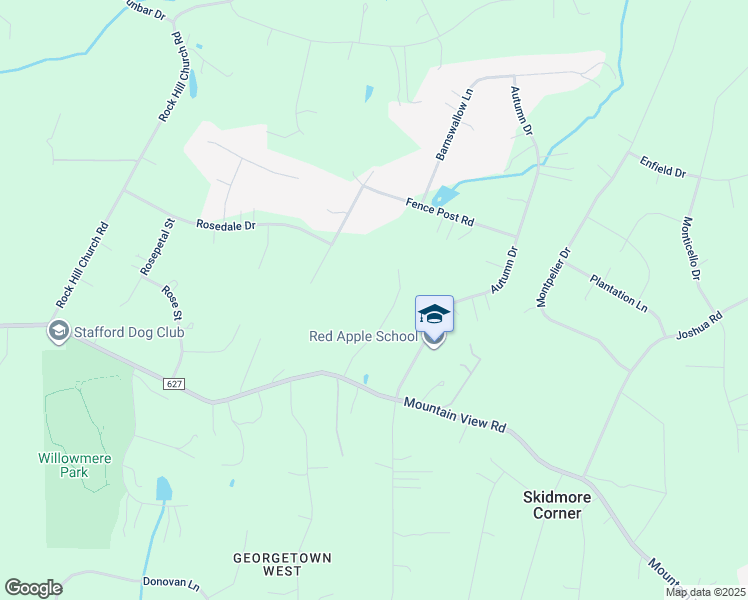 map of restaurants, bars, coffee shops, grocery stores, and more near 47 Hoovler Lane in Stafford