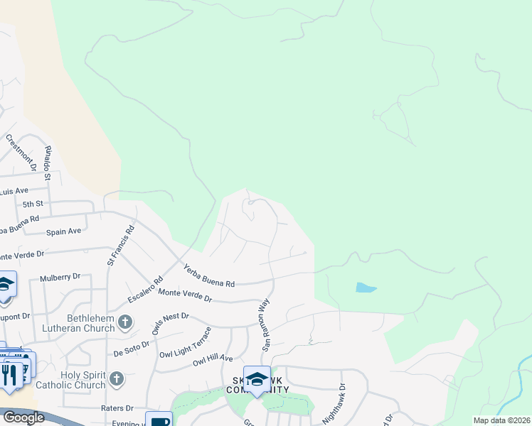 map of restaurants, bars, coffee shops, grocery stores, and more near 1838 San Ramon Way in Santa Rosa