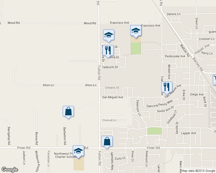 map of restaurants, bars, coffee shops, grocery stores, and more near 2220 Fulton Road in Santa Rosa
