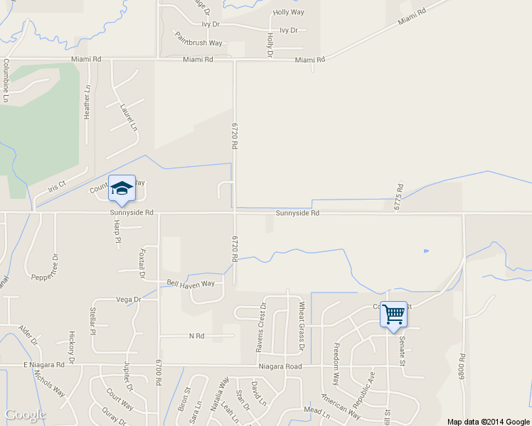 map of restaurants, bars, coffee shops, grocery stores, and more near Sunnyside Road in Montrose