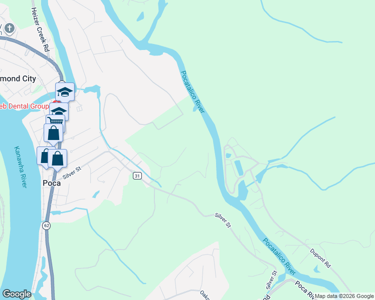 map of restaurants, bars, coffee shops, grocery stores, and more near 278 Shelton Street in Poca