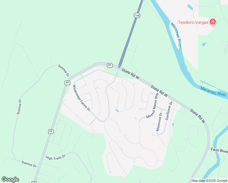 map of restaurants, bars, coffee shops, grocery stores, and more near 2028 Windswept Farms Drive in Eureka