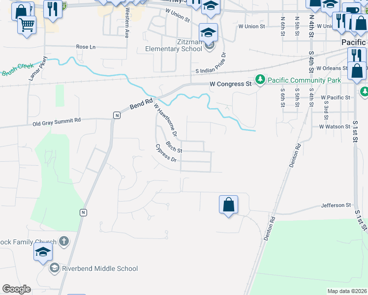 map of restaurants, bars, coffee shops, grocery stores, and more near 1506 Sugar Tree Lane in Pacific
