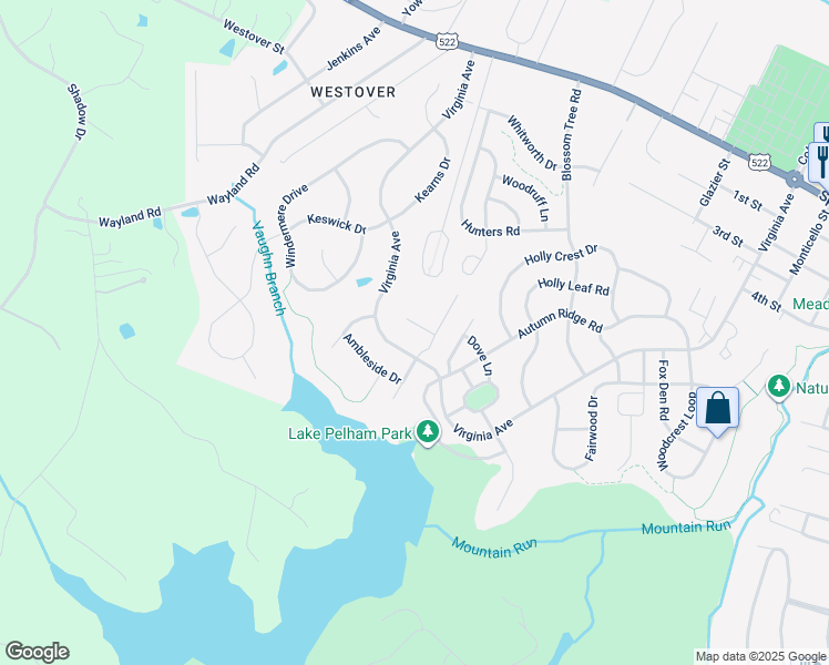 map of restaurants, bars, coffee shops, grocery stores, and more near 835 Belvedere Court in Culpeper