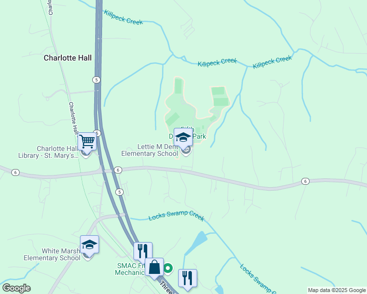map of restaurants, bars, coffee shops, grocery stores, and more near 37840 New Market Turner Road in Mechanicsville