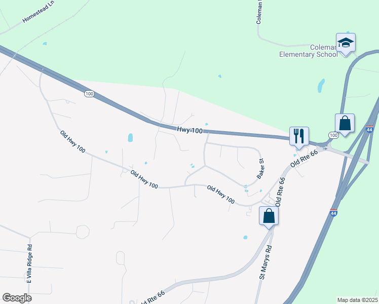 map of restaurants, bars, coffee shops, grocery stores, and more near 146 Whispering Hope Drive in Villa Ridge