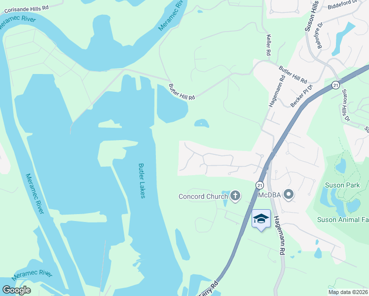 map of restaurants, bars, coffee shops, grocery stores, and more near 5634 Duchesne Parque Drive in St. Louis