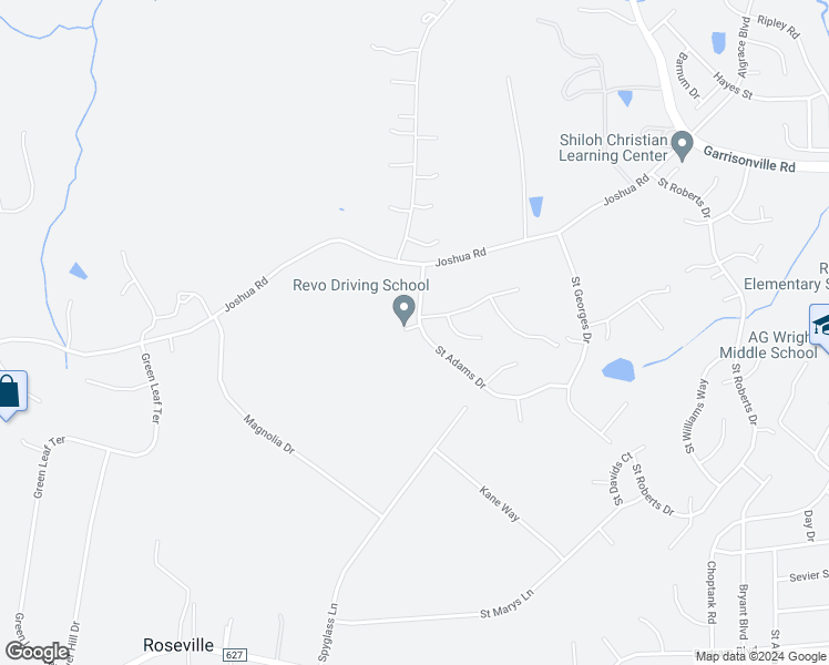 map of restaurants, bars, coffee shops, grocery stores, and more near 59 Saint Adams Drive in Stafford
