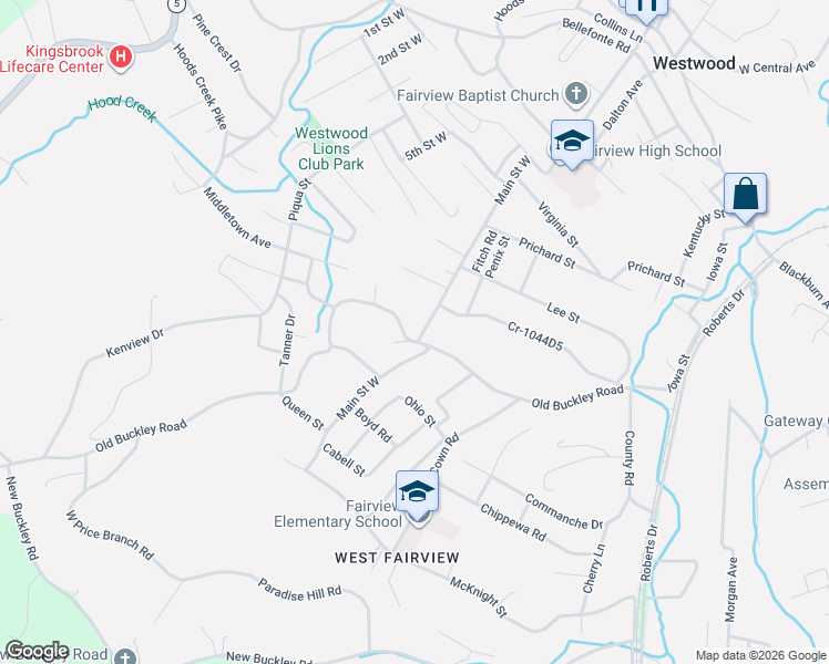 map of restaurants, bars, coffee shops, grocery stores, and more near 2635-2699 Main Street West in Ashland