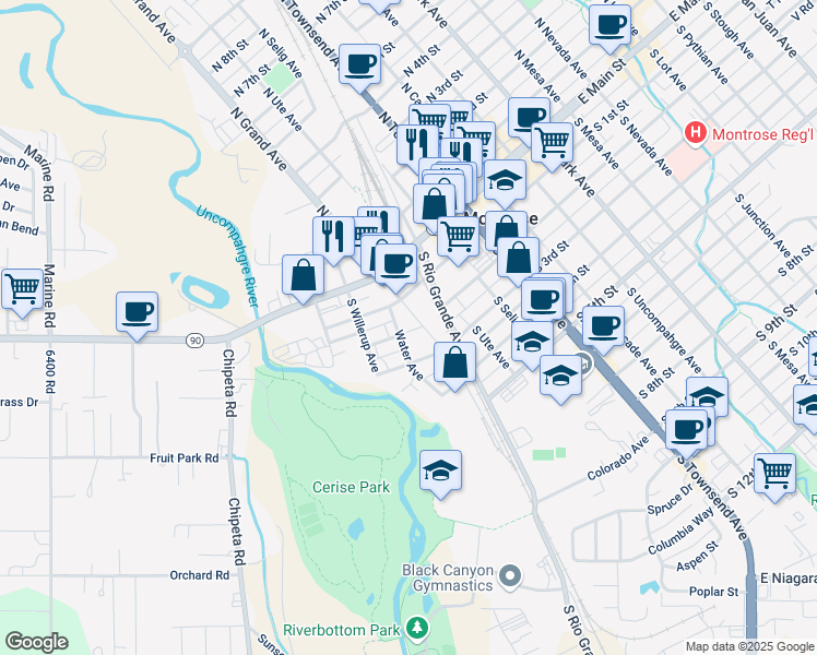 map of restaurants, bars, coffee shops, grocery stores, and more near 147 Water Avenue in Montrose
