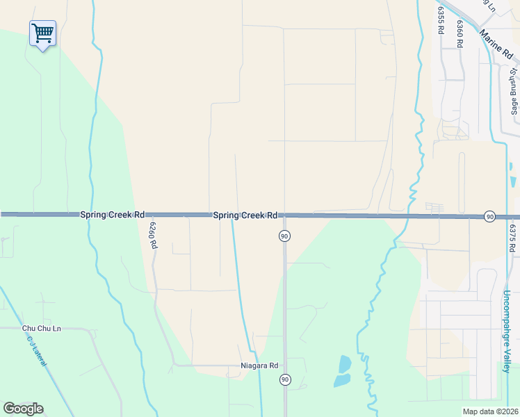 map of restaurants, bars, coffee shops, grocery stores, and more near 62995 Spring Creek Road in Montrose