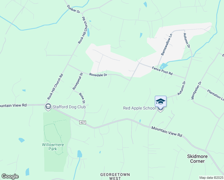 map of restaurants, bars, coffee shops, grocery stores, and more near 6 Campbell Court in Stafford