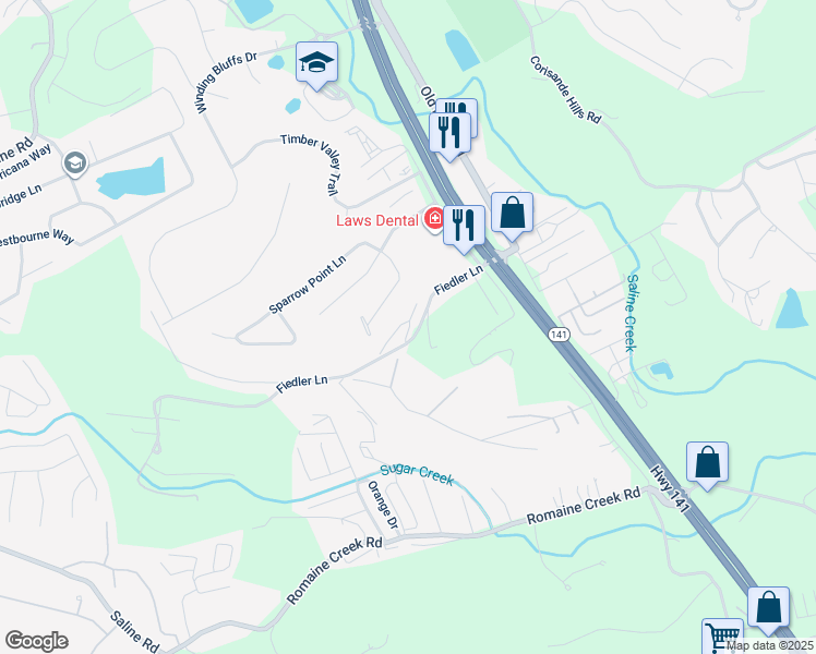map of restaurants, bars, coffee shops, grocery stores, and more near 1727 Bridleton Woods Drive in Fenton
