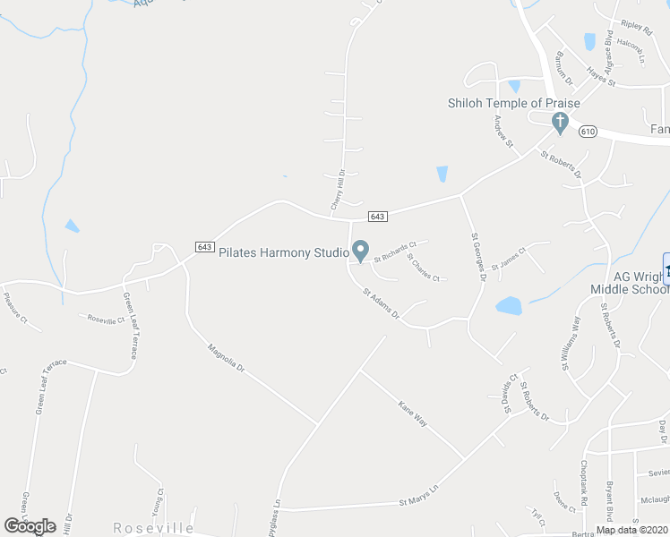 map of restaurants, bars, coffee shops, grocery stores, and more near 63 Saint Adams Drive in Stafford