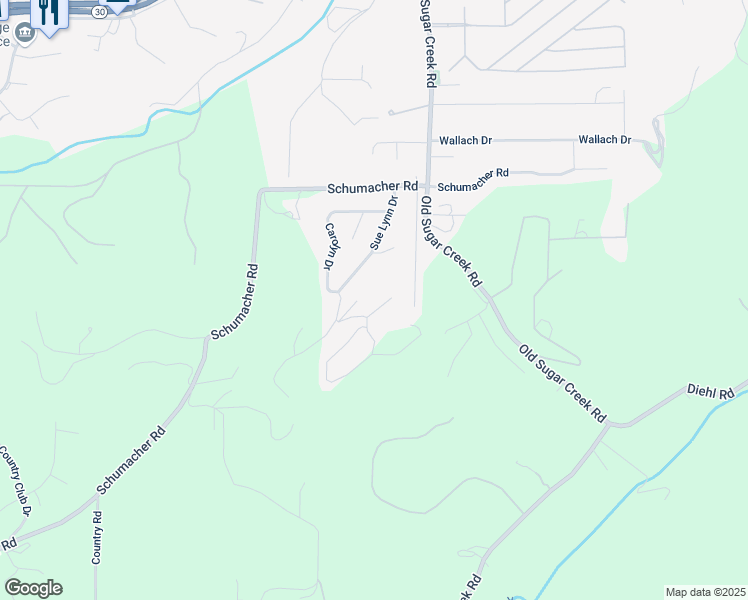 map of restaurants, bars, coffee shops, grocery stores, and more near 4116 Kimberly Court in High Ridge