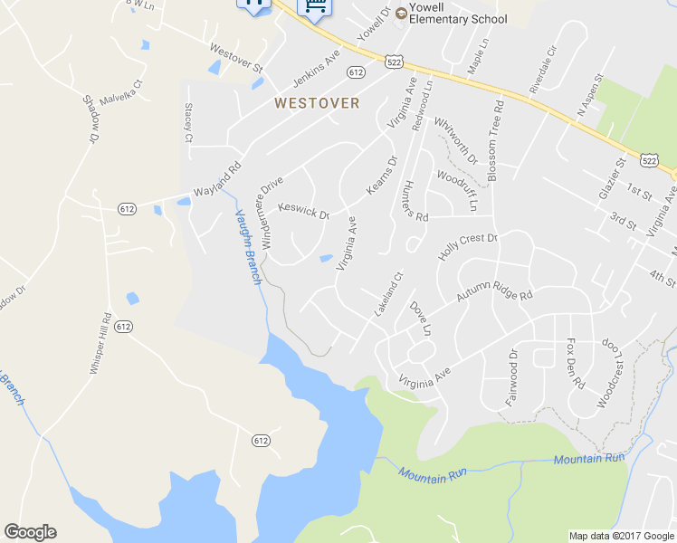 map of restaurants, bars, coffee shops, grocery stores, and more near 1061 Virginia Avenue in Culpeper