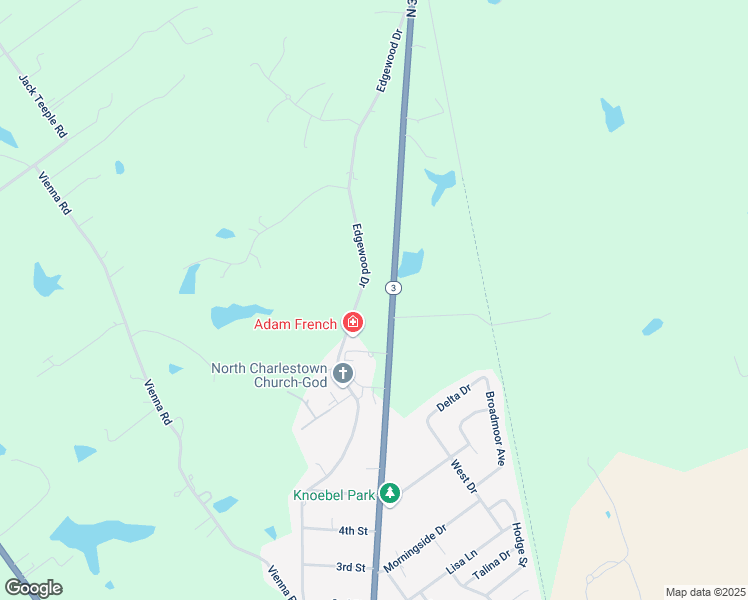 map of restaurants, bars, coffee shops, grocery stores, and more near 2421 Edgewood Dr in Charlestown