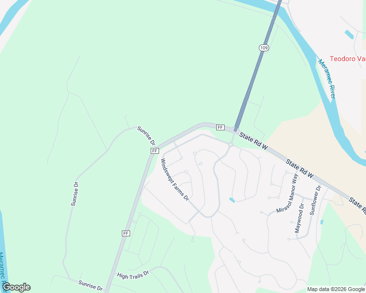 map of restaurants, bars, coffee shops, grocery stores, and more near 2389 Windswept Farms Drive in Eureka