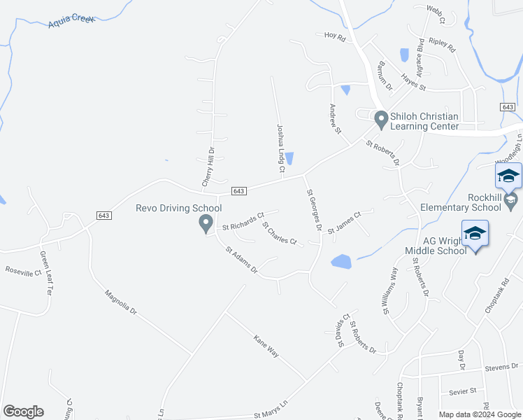 map of restaurants, bars, coffee shops, grocery stores, and more near 23 Saint Richards Court in Stafford
