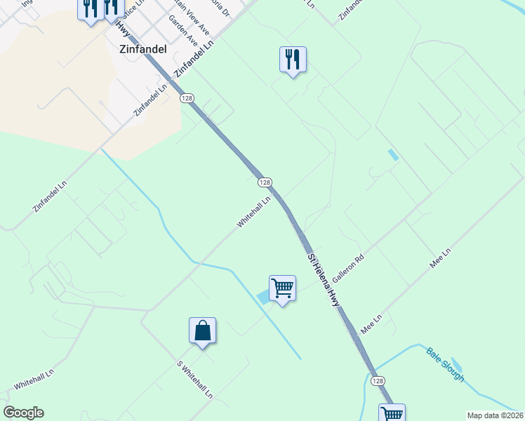 map of restaurants, bars, coffee shops, grocery stores, and more near 1575 Saint Helena Highway in St. Helena