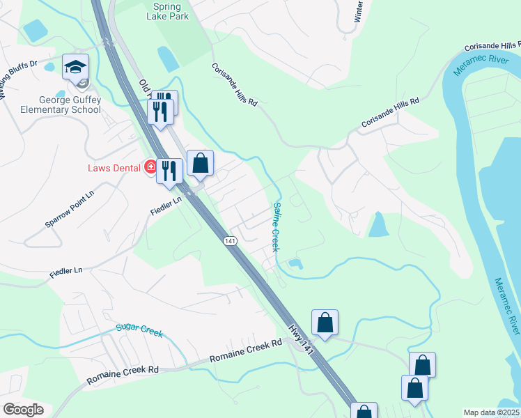 map of restaurants, bars, coffee shops, grocery stores, and more near 219 Rusty Drive in Fenton