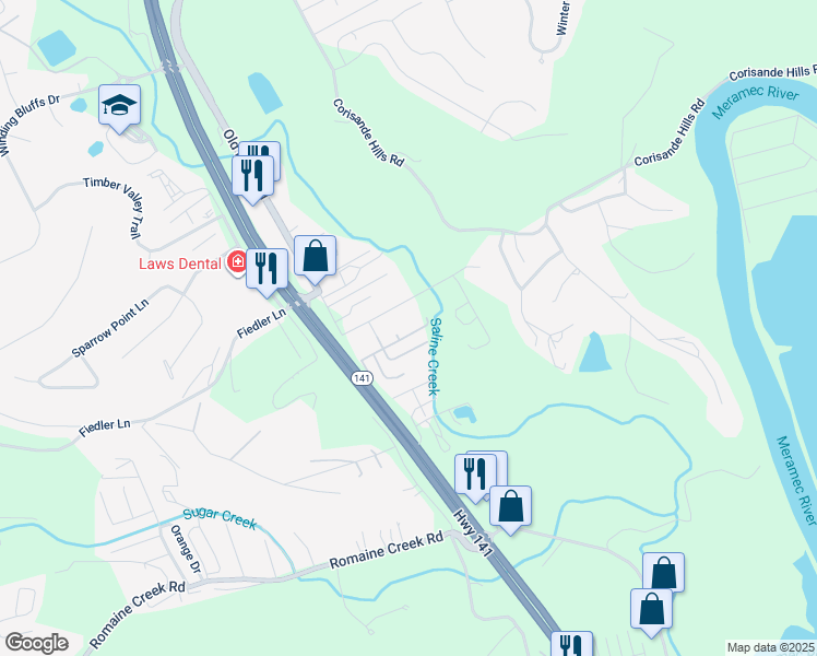 map of restaurants, bars, coffee shops, grocery stores, and more near 219 Rusty Drive in Fenton