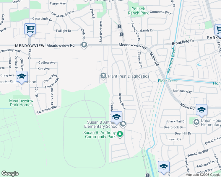 map of restaurants, bars, coffee shops, grocery stores, and more near 7746 Billings Way in Sacramento