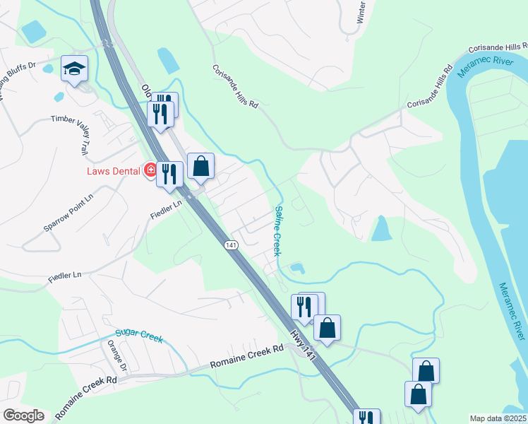 map of restaurants, bars, coffee shops, grocery stores, and more near 221 Rusty Drive in Fenton