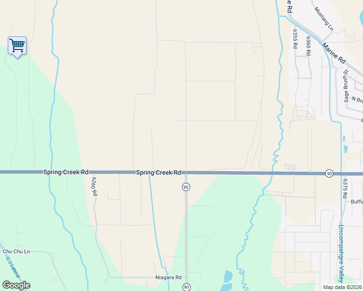 map of restaurants, bars, coffee shops, grocery stores, and more near 14875 6300 Road in Montrose