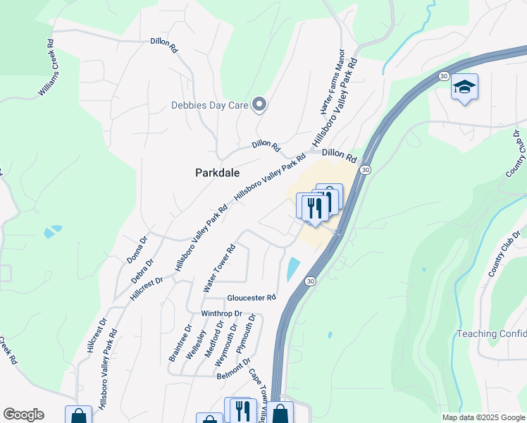 map of restaurants, bars, coffee shops, grocery stores, and more near 148 Brandy Mill Circle in High Ridge