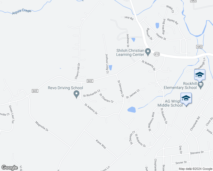 map of restaurants, bars, coffee shops, grocery stores, and more near 31 Saint Richards Court in Stafford