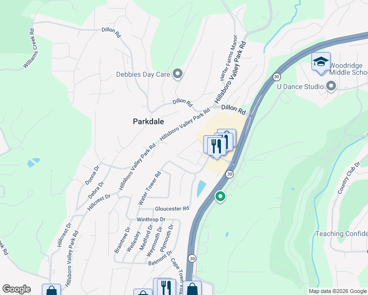 map of restaurants, bars, coffee shops, grocery stores, and more near 152 Brandy Mill Circle in High Ridge