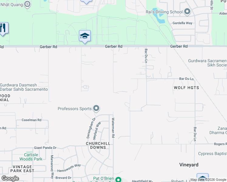map of restaurants, bars, coffee shops, grocery stores, and more near 7725 Admiral Ln in Sacramento