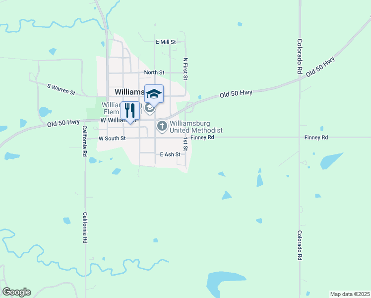 map of restaurants, bars, coffee shops, grocery stores, and more near 224 1st Street in Williamsburg