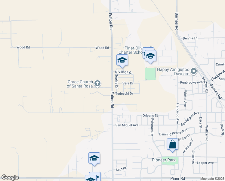 map of restaurants, bars, coffee shops, grocery stores, and more near 2275 Fulton Road in Santa Rosa