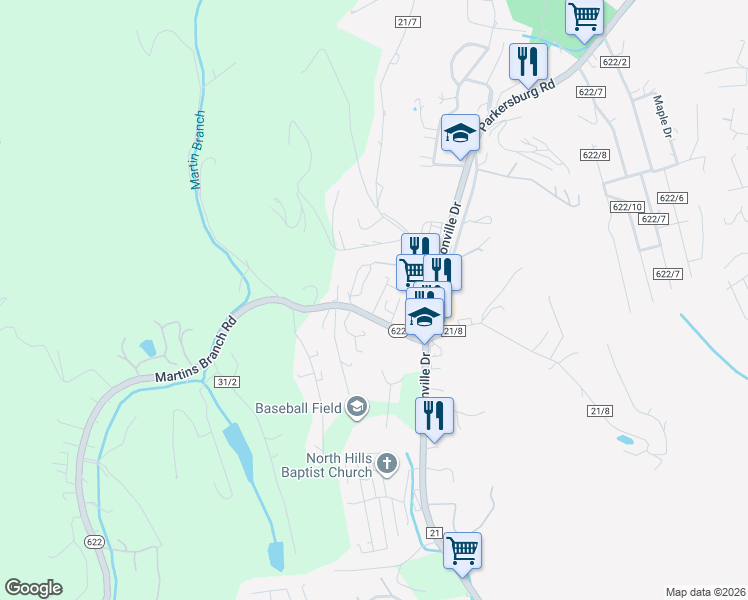 map of restaurants, bars, coffee shops, grocery stores, and more near 13 Harlow Lane in Charleston