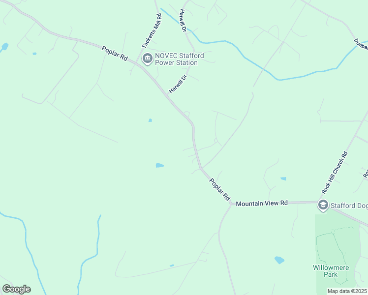 map of restaurants, bars, coffee shops, grocery stores, and more near 1883 Poplar Road in Stafford