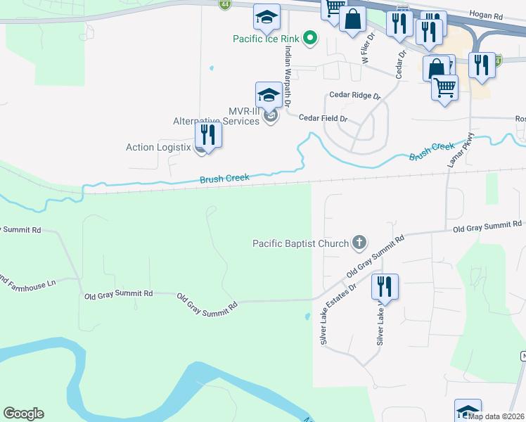 map of restaurants, bars, coffee shops, grocery stores, and more near in LA BARQUE CRK