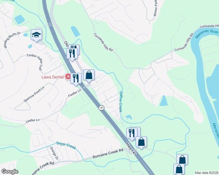 map of restaurants, bars, coffee shops, grocery stores, and more near 237 Cool Valley Drive in Fenton